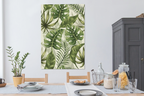 Canvas schilderij - Monstera - Illustratie - Wit-4