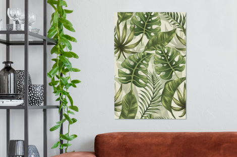 Canvas schilderij - Monstera - Illustratie - Wit-2