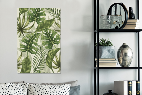 Canvas schilderij - Monstera - Illustratie - Wit-3