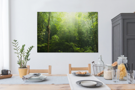 Canvas schilderij - Jungle - Zonlicht - Groen-4