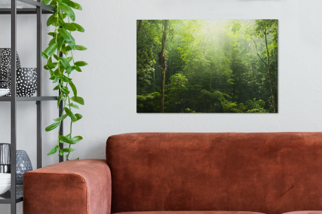 Canvas schilderij - Jungle - Zonlicht - Groen-2