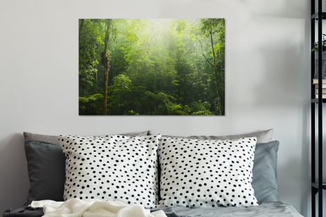 Canvas schilderij - Jungle - Zonlicht - Groen-3