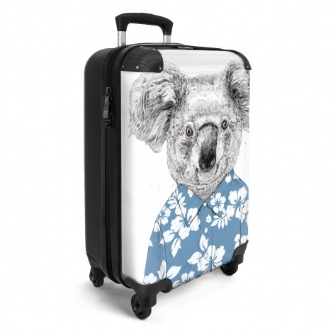 Koffer - Koala - Bloemen - Zomer - Blauw-2