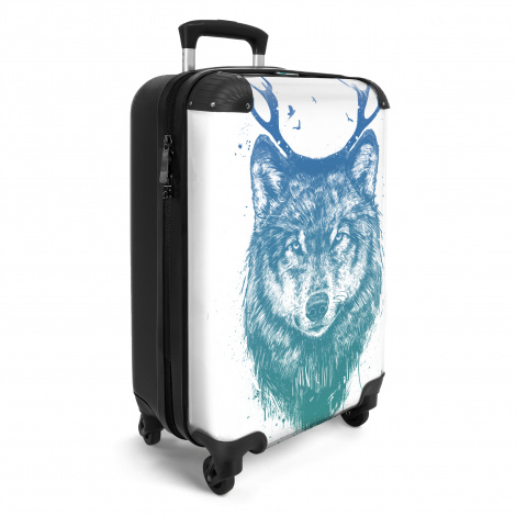Koffer - Wolf - Gewei - Wit - Dieren-2