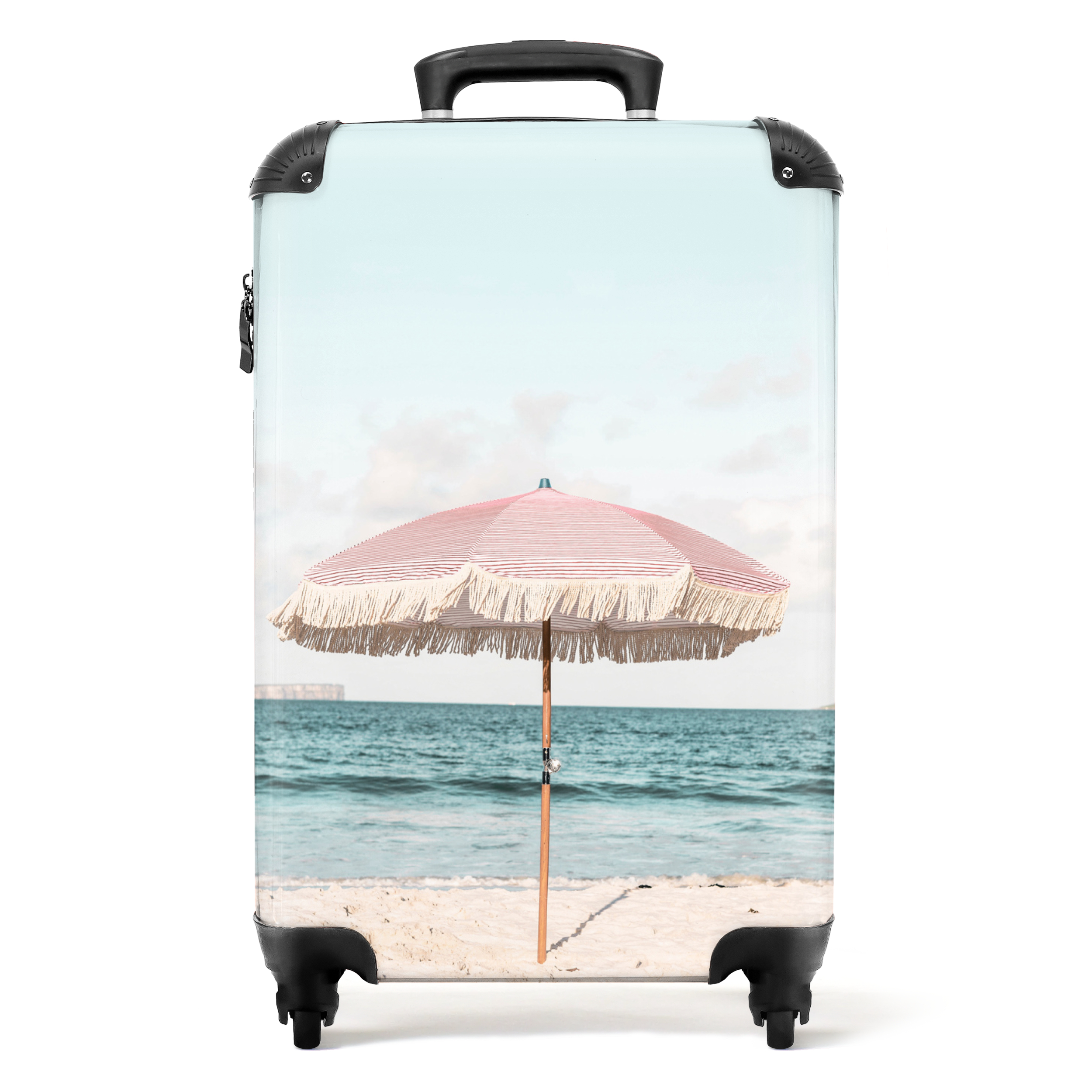 Koffer - Parasol - Strand - Zee - Wolken