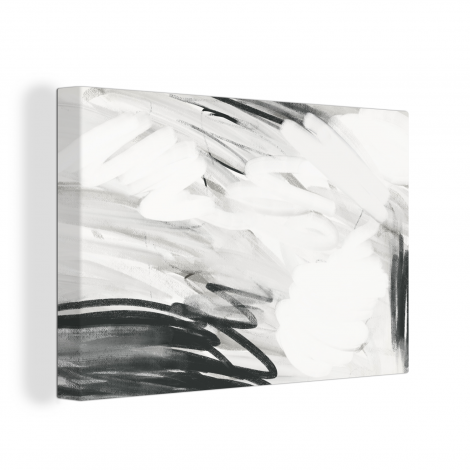 Canvas schilderij - Zwart - Wit - Grijs - Abstract-thumbnail-1
