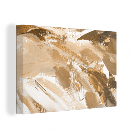Canvas - Goud - Beige - Abstract