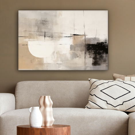 Canvas schilderij - Abstract - Kunst - Grijs-2
