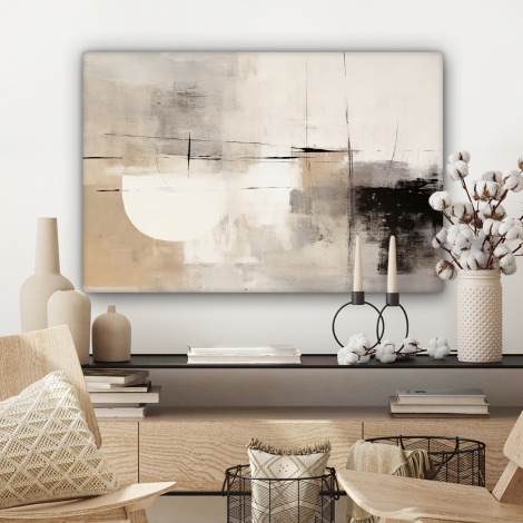 Canvas schilderij - Abstract - Kunst - Grijs-3