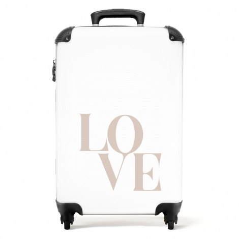 Koffer - Tekst - 'Love' - Beige - Wit - Abstract