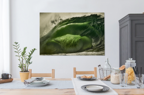 Canvas schilderij - Groene golf aan de Ierse kust-4