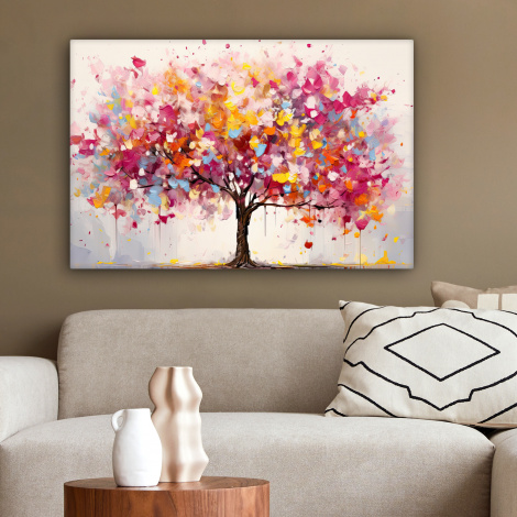 Canvas schilderij - Aquarel - Boom - Kunst - Abstract-2