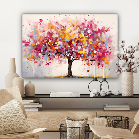 Canvas schilderij - Aquarel - Boom - Kunst - Abstract-3