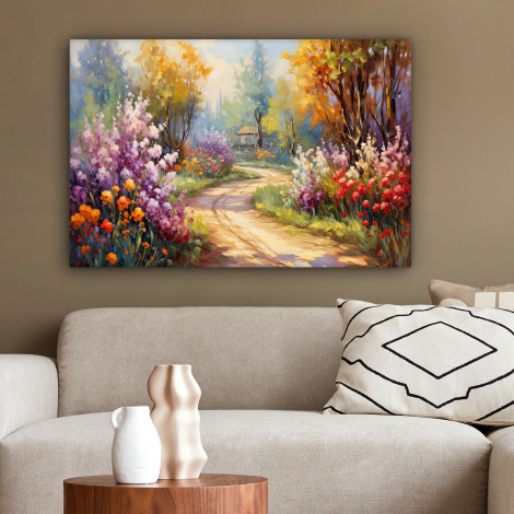 Canvas schilderij - Bloemen - Bomen - Kunst - Watercolor-2
