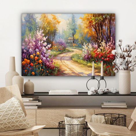 Canvas schilderij - Bloemen - Bomen - Kunst - Watercolor-3