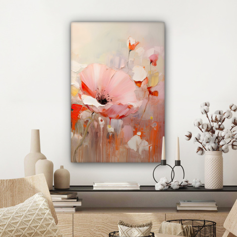Canvas schilderij - Bloemen - Watercolor - Roze - Abstract - Kunst-3