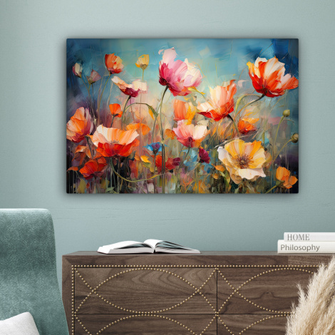 Leinwandbild - Blumen - Aquarell - Kunst - Botanisch - Natur-4
