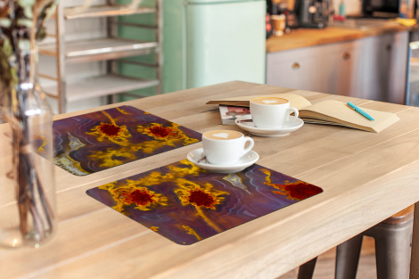 Tischset (6er Set) - Nahaufnahme eines roten und orangefarbenen Achats - 45x30 cm-thumbnail-3