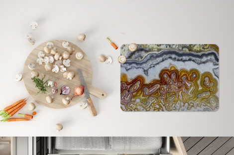 Premium placemats (6 stuks) - Close-up met de textuur van een agaat uit Mexico - 45x30 cm-4