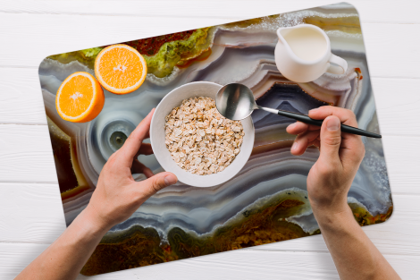 Premium placemats (6 stuks) - Close-up van een water agaat uit Mexico - 45x30 cm-2
