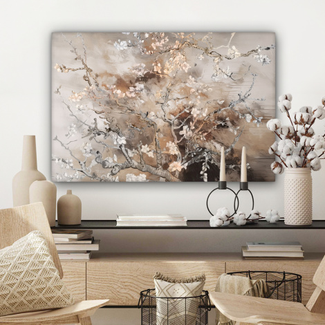 Leinwandbild - Mandelblüte - Kunst - Van Gogh - Beige - Abstrakt-3