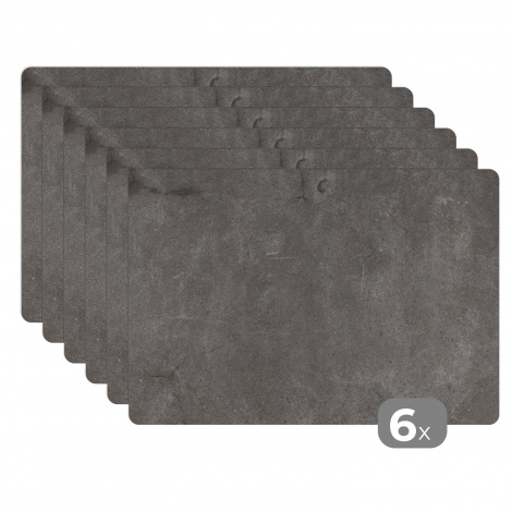 Premium placemats (6 stuks) - Beton - Muur - Lijn - Grind - 45x30 cm