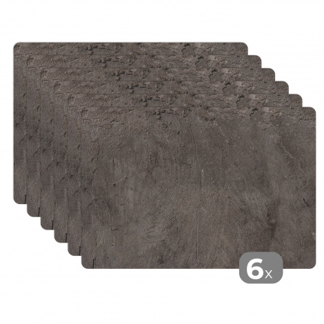 Premium placemats (6 stuks) - Beton - Bruin - Patronen - 45x30 cm-1