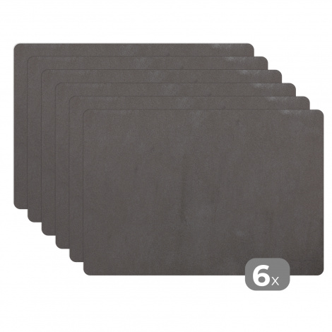 Premium placemats (6 stuks) - Beton - Grijs - Muur - Stof - 45x30 cm