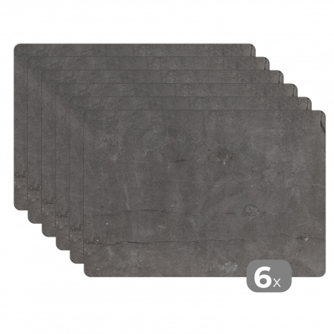 Premium placemats (6 stuks) - Beton - Muur - Cement - 45x30 cm-thumbnail-1