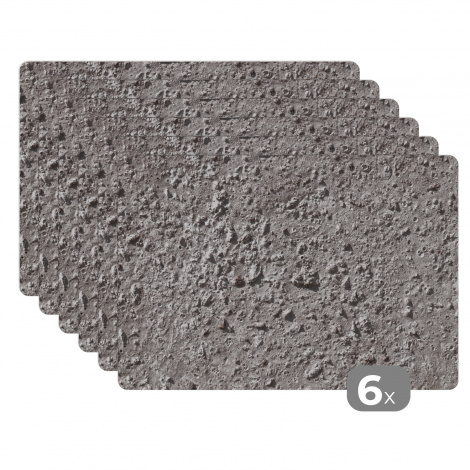 Premium placemats (6 stuks) - Beton - Grijs - Patronen - Schaduw - 45x30 cm-thumbnail-1