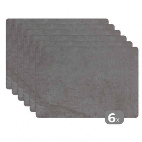 Premium placemats (6 stuks) - Beton - Grijs - Muur - Stippen - 45x30 cm-1