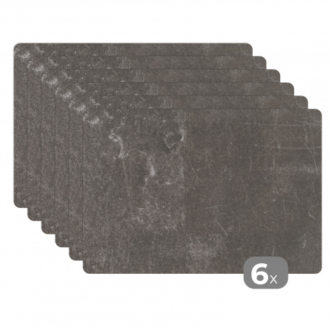 Premium placemats (6 stuks) - Beton - Beige - Bruin - Lijn - 45x30 cm-1