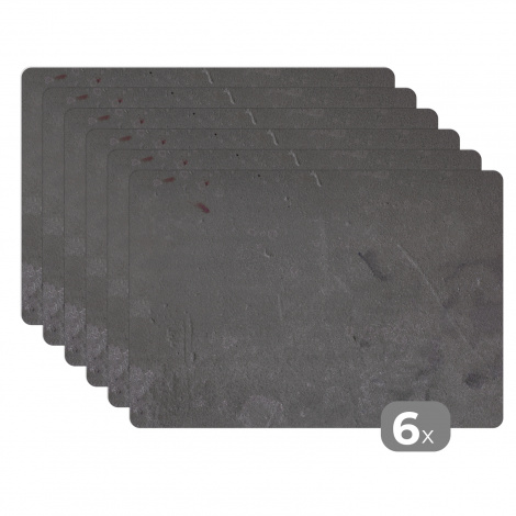 Tischset (6er Set) - Beton - Grau - Linie - Formen - 45x30 cm