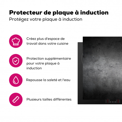 Protège-plaque à induction - Béton - Gris - Rétro - Ciment - Texture-3