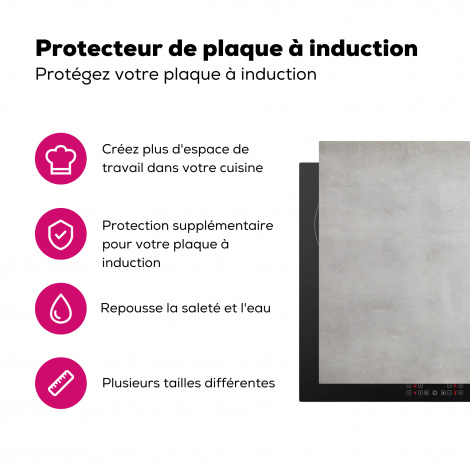 Protège-plaque à induction - Béton - Gris - Ciment - Industriel - Texturé-3