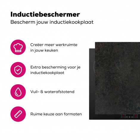Inductiebeschermer - Industrieel - Beton - Grijs - Structuren - Retro-3