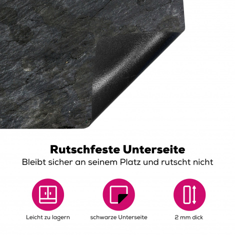 Herdabdeckplatte - Naturstein - Industriell - Schiefer - Strukturiert - Grau-4