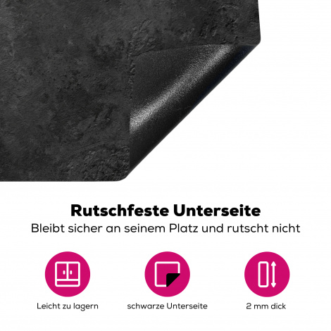 Herdabdeckplatte - Beton - Strukturiert - Industriell - Schwarz - Grau-4