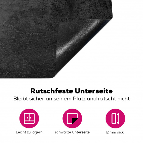 Herdabdeckplatte - Beton - Robust - Vintage - Rustikal - Grau - Schwarz-4