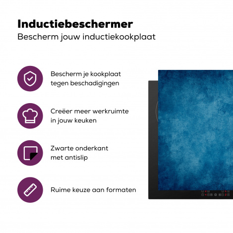 Inductiebeschermer - Beton - Blauw - Vintage - Structuur - Industrieel-3