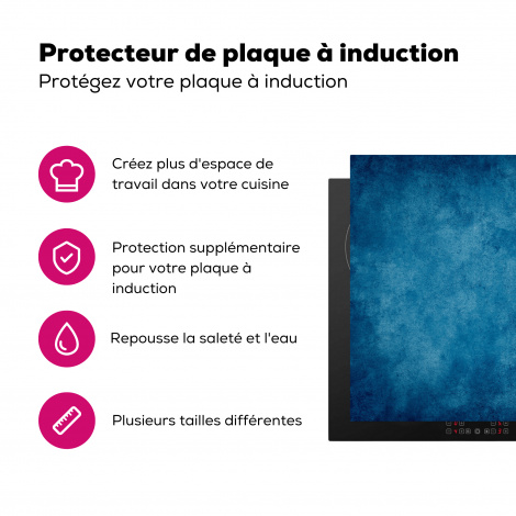Protège-plaque à induction - Béton - Bleu - Vintage - Texturé - Industriel-3