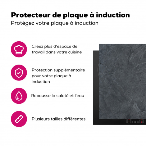 Protège-plaque à induction - Gris - Béton - Ardoise - Texturé - Rétro-3