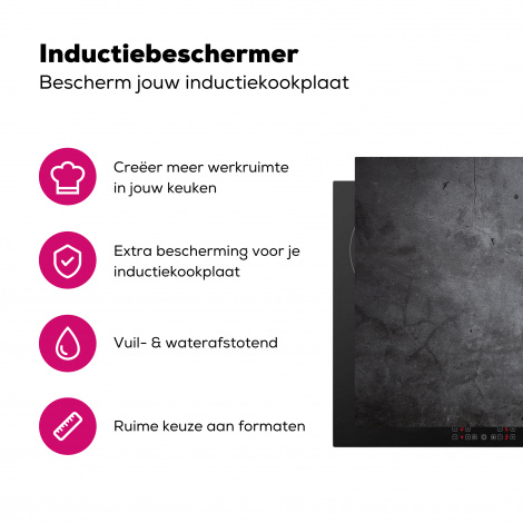 Inductiebeschermer - Industrieel - Beton - Grijs - Leisteen - Retro-3