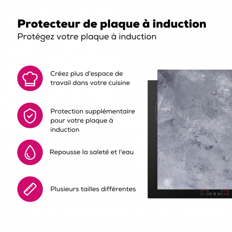 Protège-plaque à induction - Ardoise - Béton - Rétro - Structures - Gris - Rustique-3