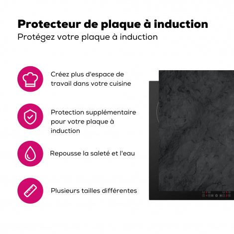 Protège-plaque à induction - Gris - Ciment - Béton - Industriel - Texturé-3