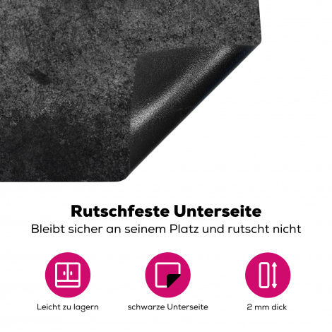 Herdabdeckplatte - Beton - Strukturiert - Retro - Schwarz - Grau - Rustikal-4
