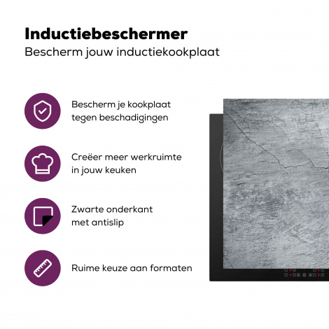 Inductiebeschermer - Beton - Grijs - Scheur-3