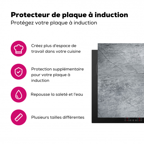 Protège-plaque à induction - Béton - Gris - Fissure-3