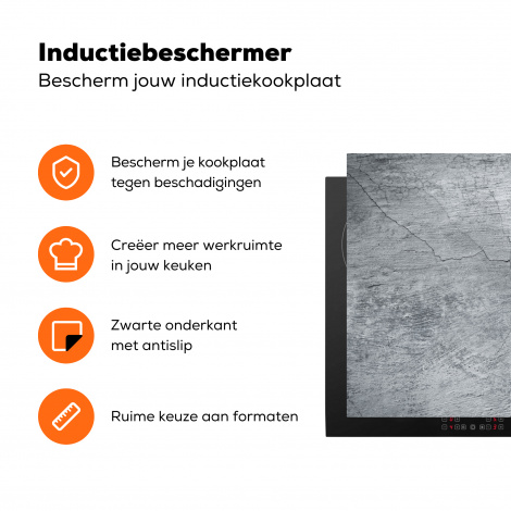 Inductiebeschermer - Beton - Grijs - Scheur-3