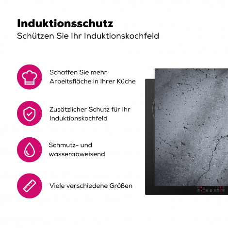 Herdabdeckplatte - Beton - Grau - Schroff - Industriell - Vintage-3